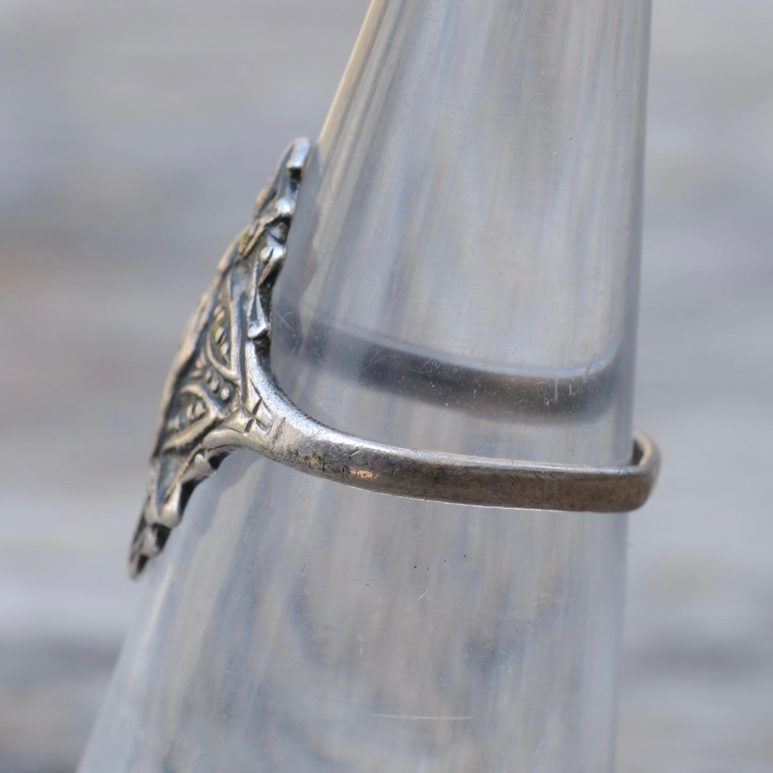 Vintage Sterling Mary Signet Ring 5