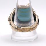 Vintage Sterling Turquoise Floral Ring 11