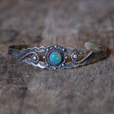Vintage Sterling Turquoise Cuff Bracelet 5.75"