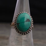 Vintage Sterling Turquoise Ring 6.75