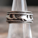 Vintage Sterling Dolphin Spinner Ring 5.25