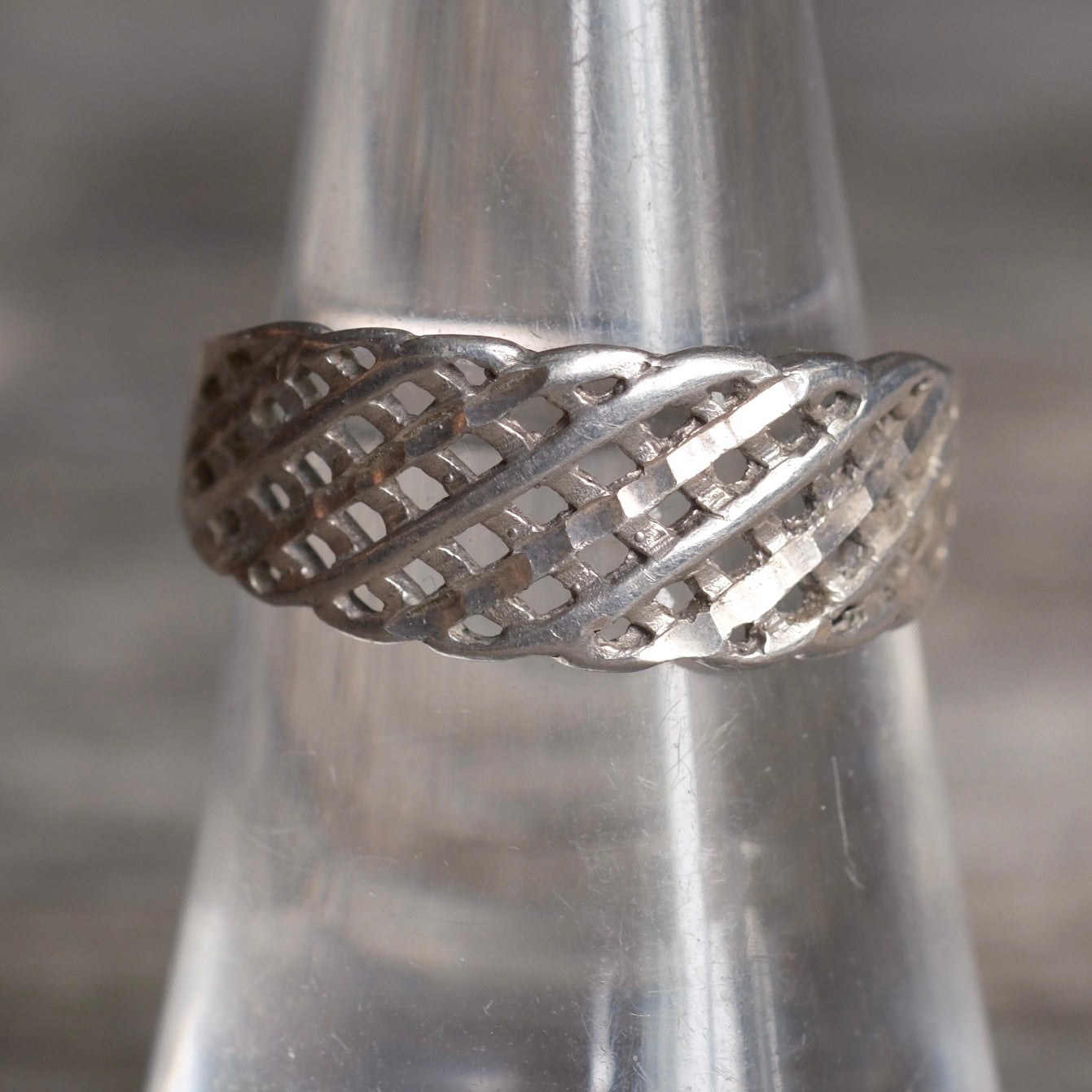 Vintage Sterling Silver Woven Band Ring 7.5