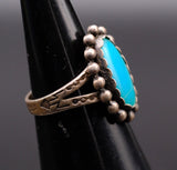Vintage Sterling Turquoise Ring 4.25