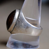 Vintage Sterling Brown Glass Signet Ring 11