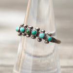Vintage Sterling Turquoise Inlay Band 7.5