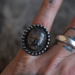 Vintage Sterling Petrified Wood Ring 5.25