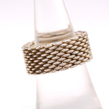 Vintage Sterling Woven Chain Ring 6.75