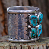 MASSSIVE Zuni Turquoise Row Cuff Bracelet