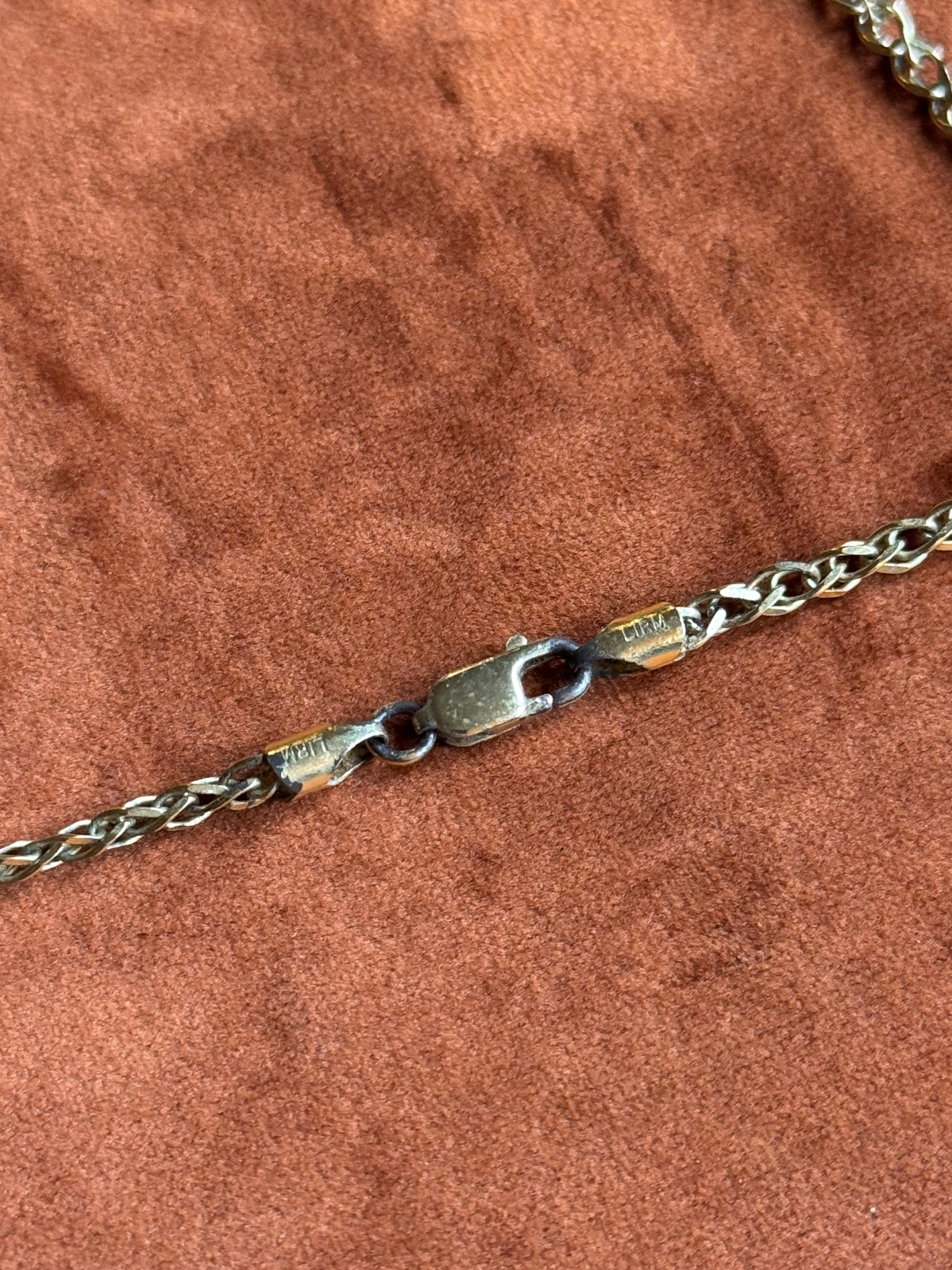 Vintage Sterling Silver Gold Tone 18” Braided Chain
