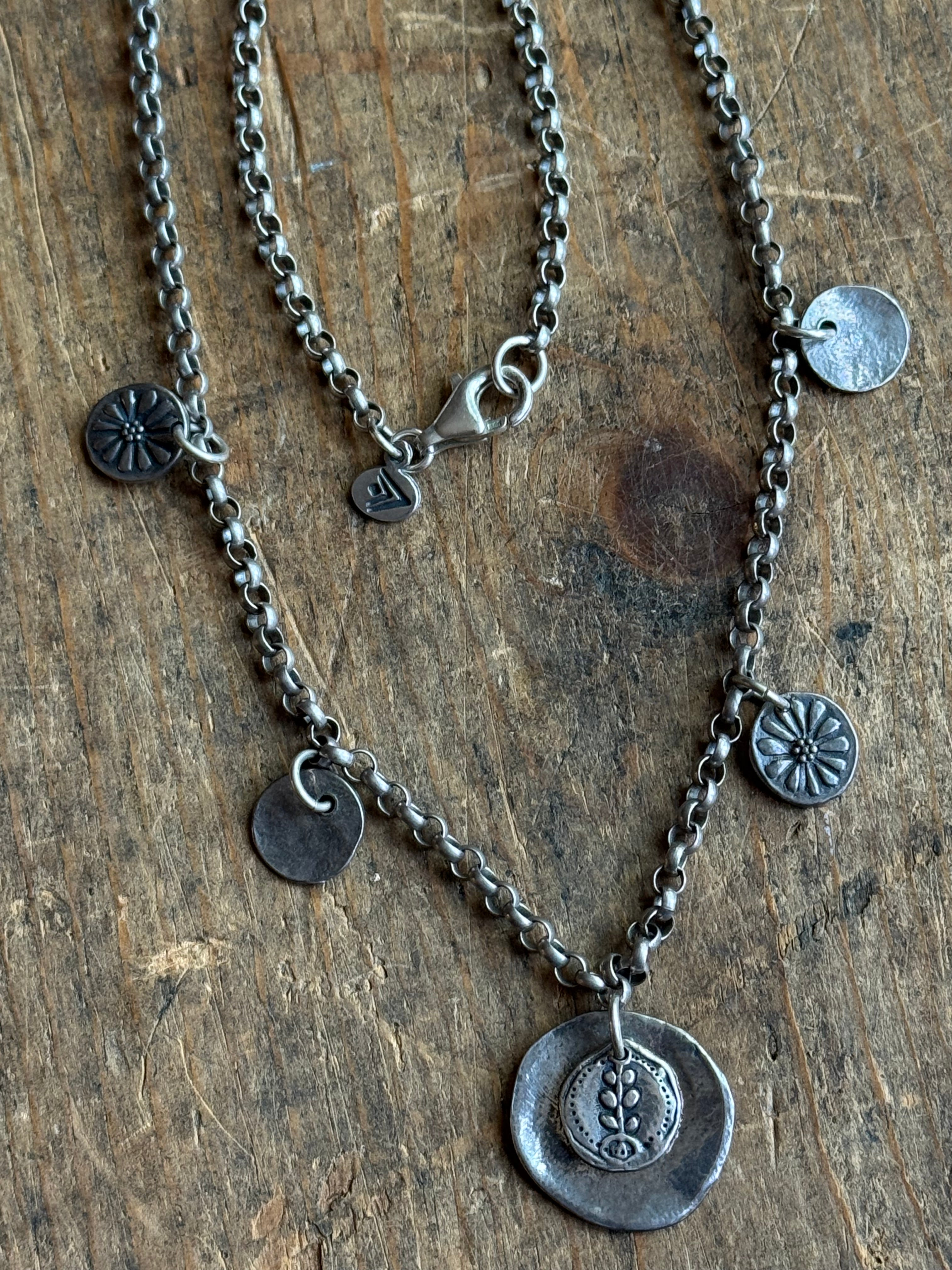 Vintage Sterling Silver Medallion Necklace