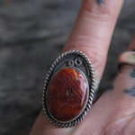 Vintage Sterling Red Jasper Ring 7