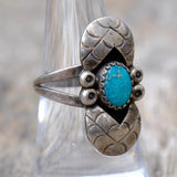 Vintage Sterling Turquoise Ring 7.5