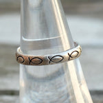 Vintage Sterling Fish Stamped Band Ring 6.75