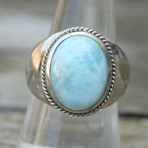 Vintage Sterling Larimar Ring 8.5