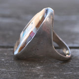 Vintage Sterling Multistone Inlay Ring 9.75