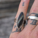 Vintage Sterling Multistone Inlay Ring 6.75