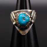 Vintage Sterling Turquoise Feather Ring 4
