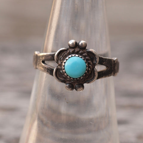 Vintage Sterling Turquoise Ring 6.75