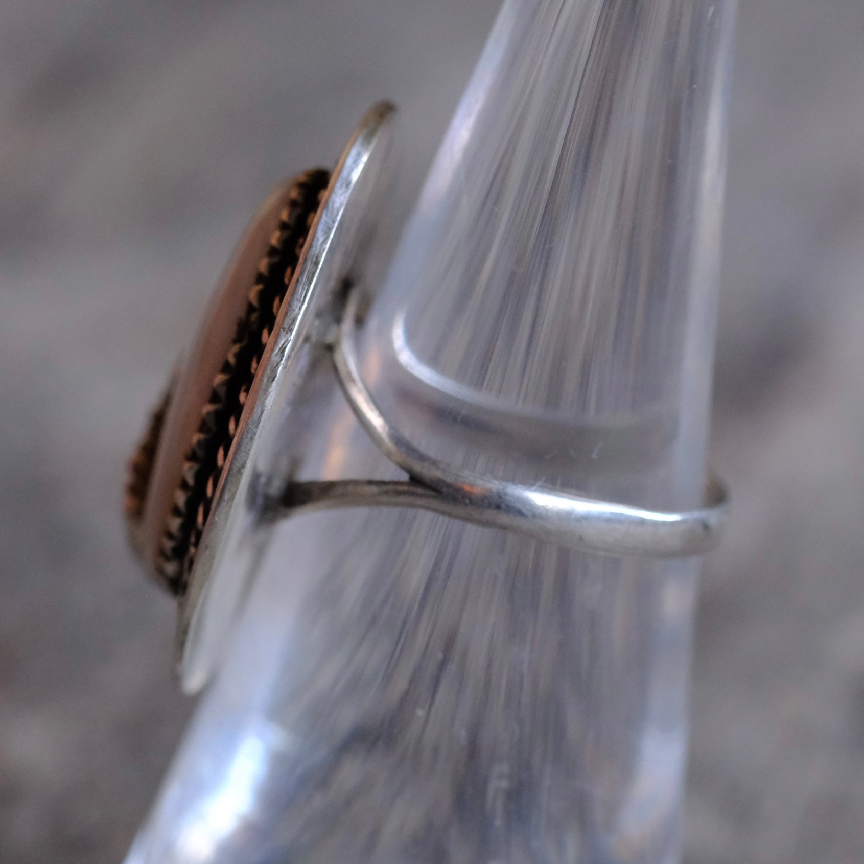 Vintage Sterling Mother Of Pearl Feather Ring 5.75