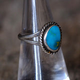 Vintage Sterling Turquoise Roper Ring 6.5