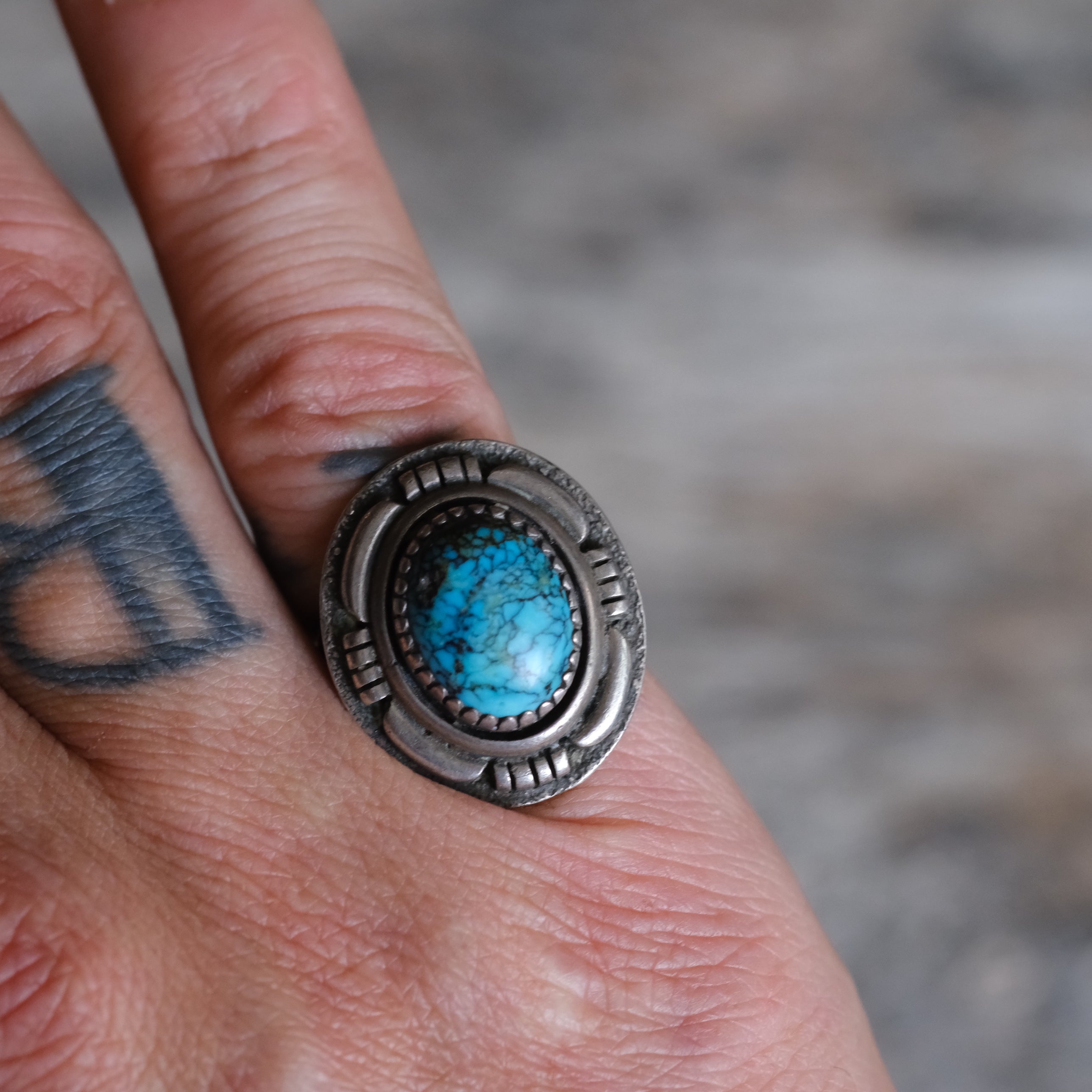 Vintage Sterling Turquoise Ring 7
