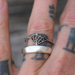 Vintage Sterling Spiderweb Band 9.5