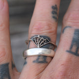 Vintage Sterling Spiderweb Band 9.5