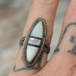Vintage Sterling MOP Inlay Ring 6