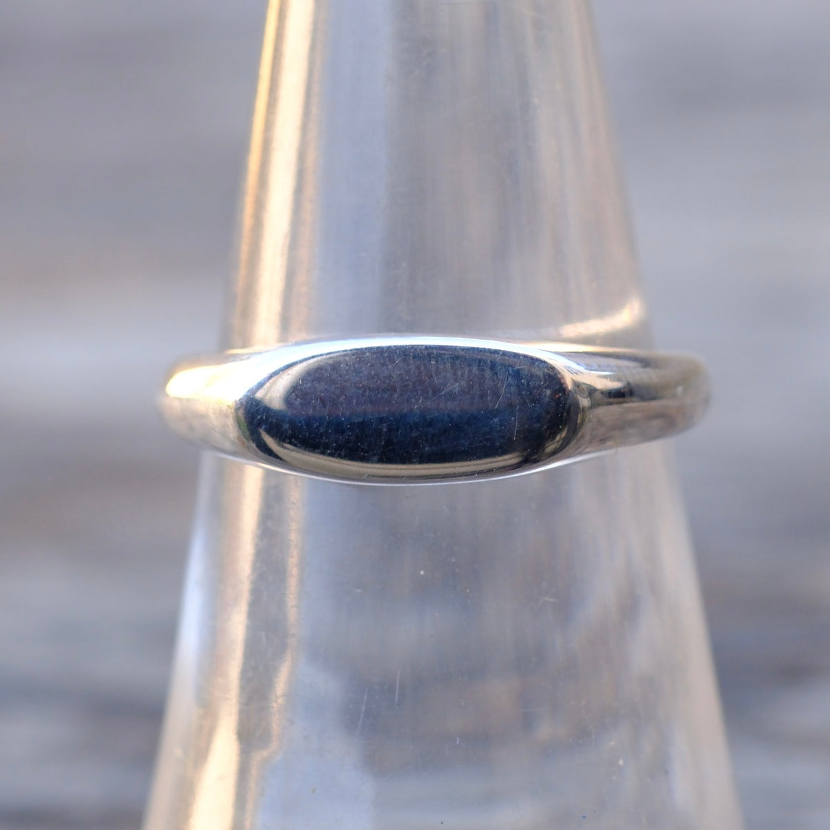 Vintage Sterling Silver Skinny Signet Ring 6.75