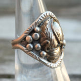 Vintage Sterling Silver Feather Ring 7