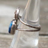 Vintage Sterling Blue Abalone Rose Ring  6.75