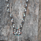 Vintage Sterling Zuni Hummingbird Squash Blossom Necklace 28"