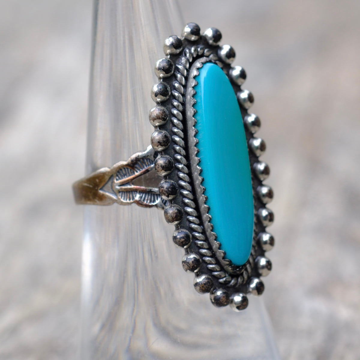 Vintage Sterling Turquoise Ring 6.25