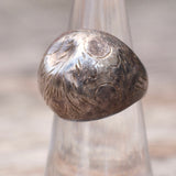 Vintage Sterling Silver Engraved Dome Ring 6