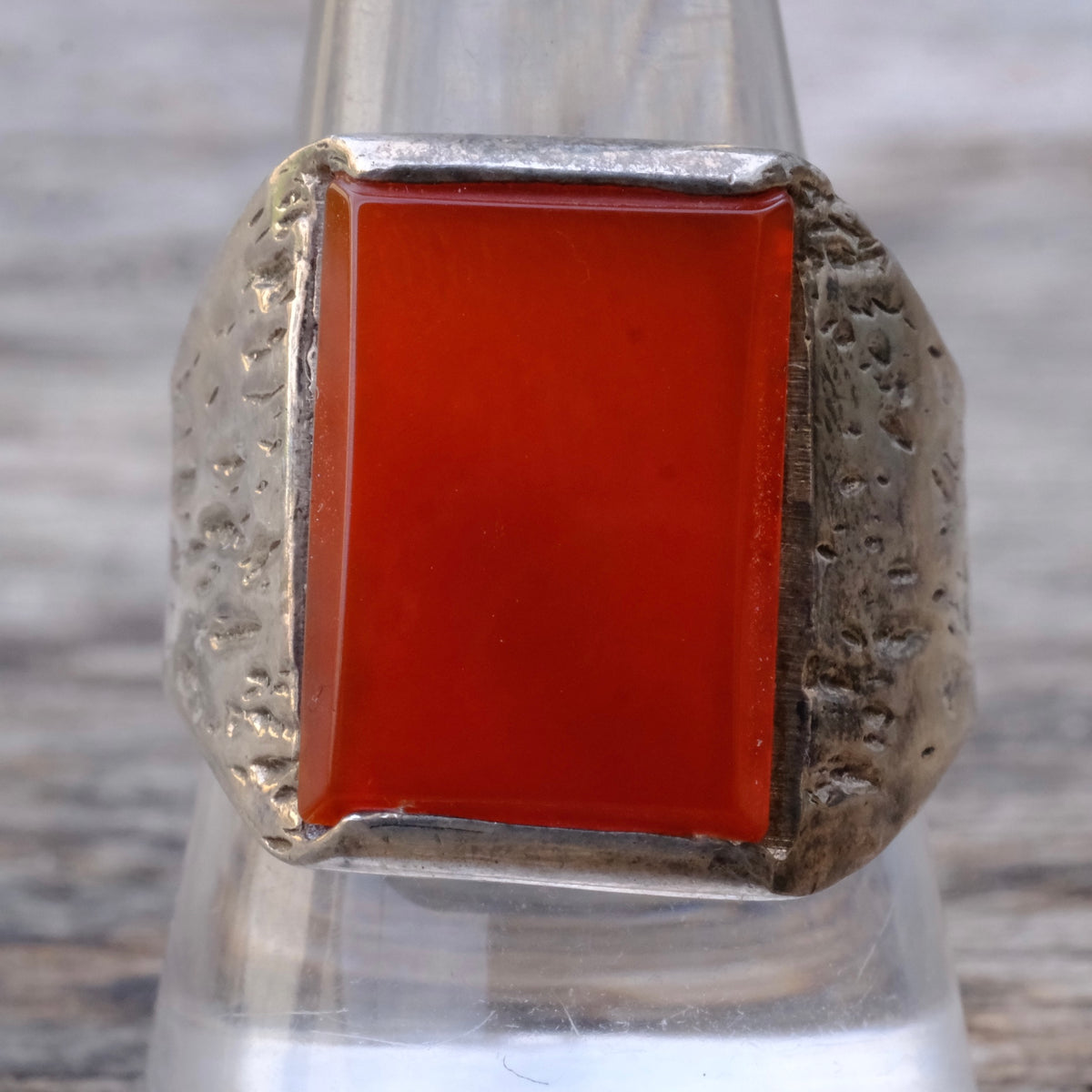 Vintage Sterling Carnelian Ring 10.5