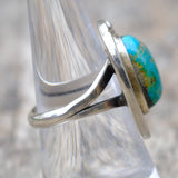 Vintage Sterling Turquoise Ring 7.5
