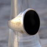 Vintage Sterling Onyx Signet Ring 8.5
