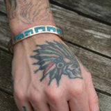 Vintage Sterling Turquoise Inlay Cuff