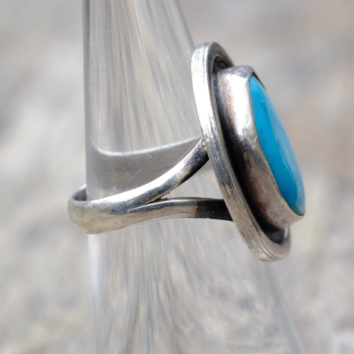 Vintage Sterling Turquoise Ring 5.5