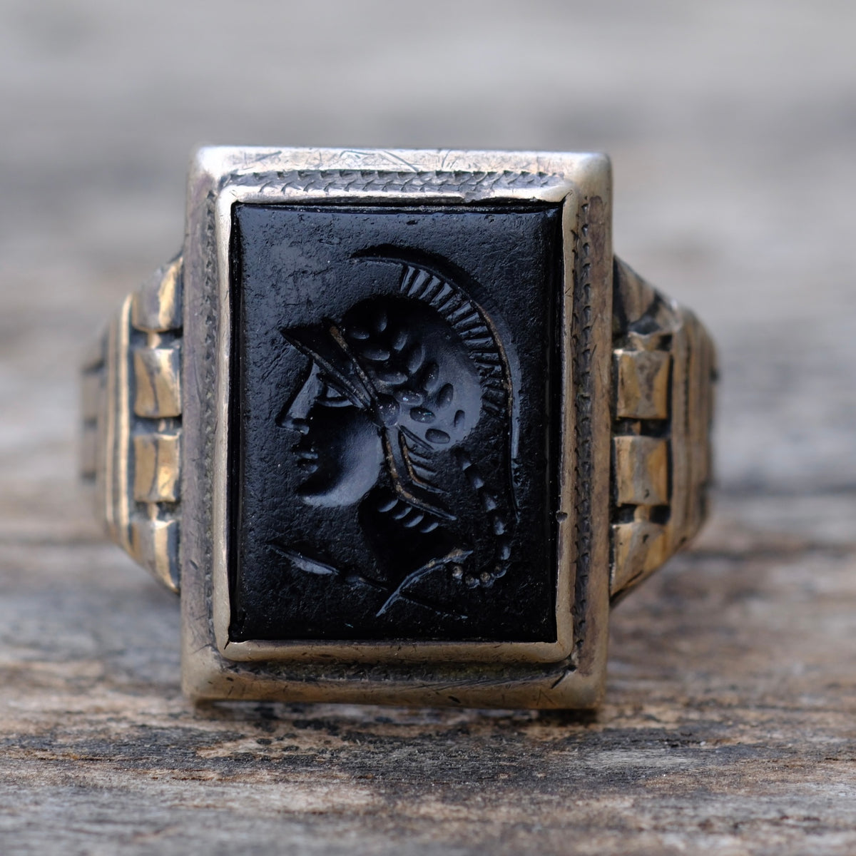 Vintage Sterling Centurion Signet Ring 11