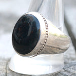 Vintage Sterling Bloodstone Cab Ring 12.5