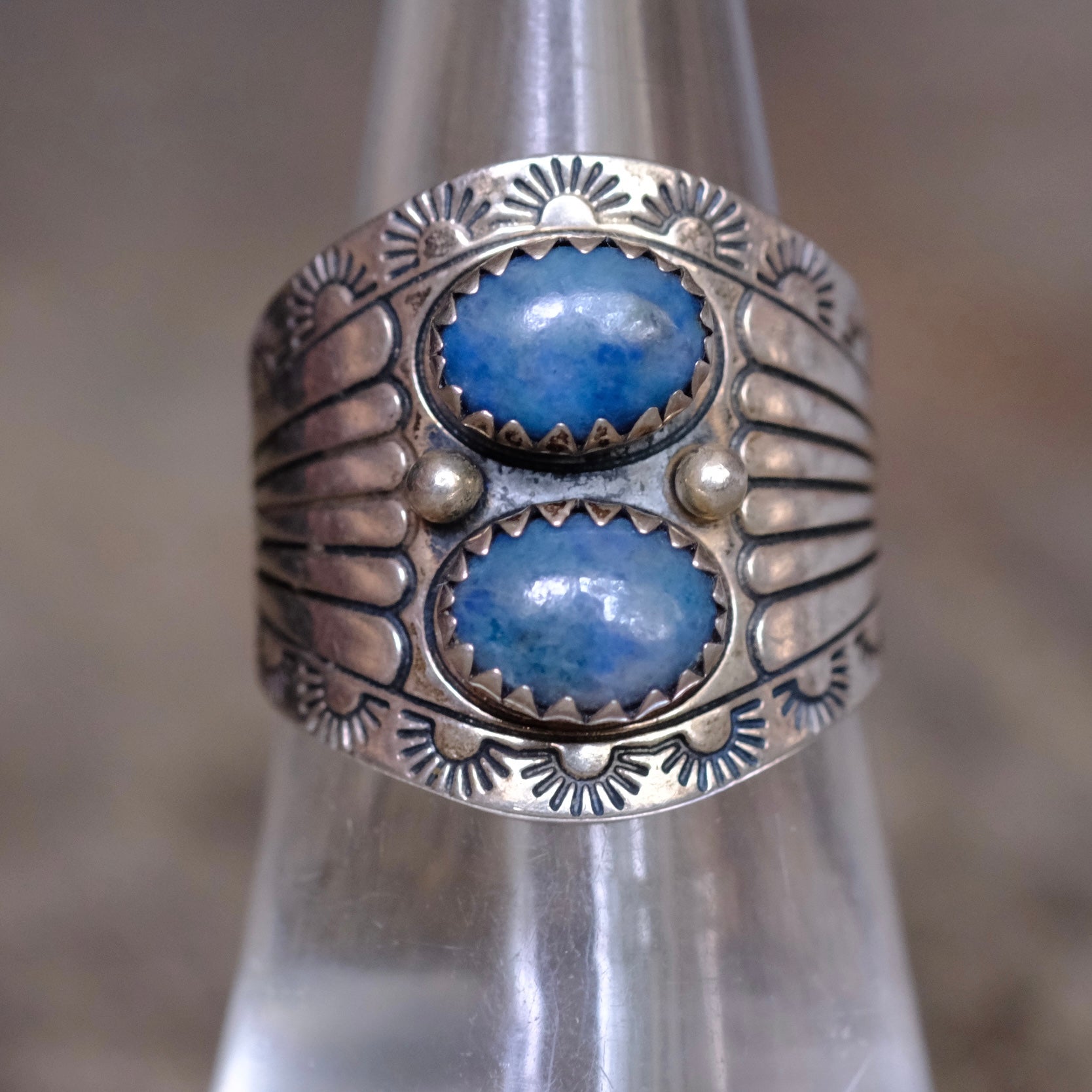 Vintage Sterling Sodalite Stamped Ring 7