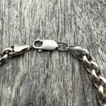 Vintage Sterling Heavy Rollo Chain Bracelet