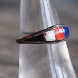 Vintage Sterling Multistone Inlay Band 7