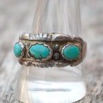 Vintage Sterling 3-Stone Turquoise Band 11