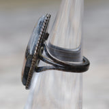 Vintage Sterling Agate Roper Ring 3