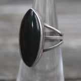Vintage Sterling Jadeite Ring 5.25
