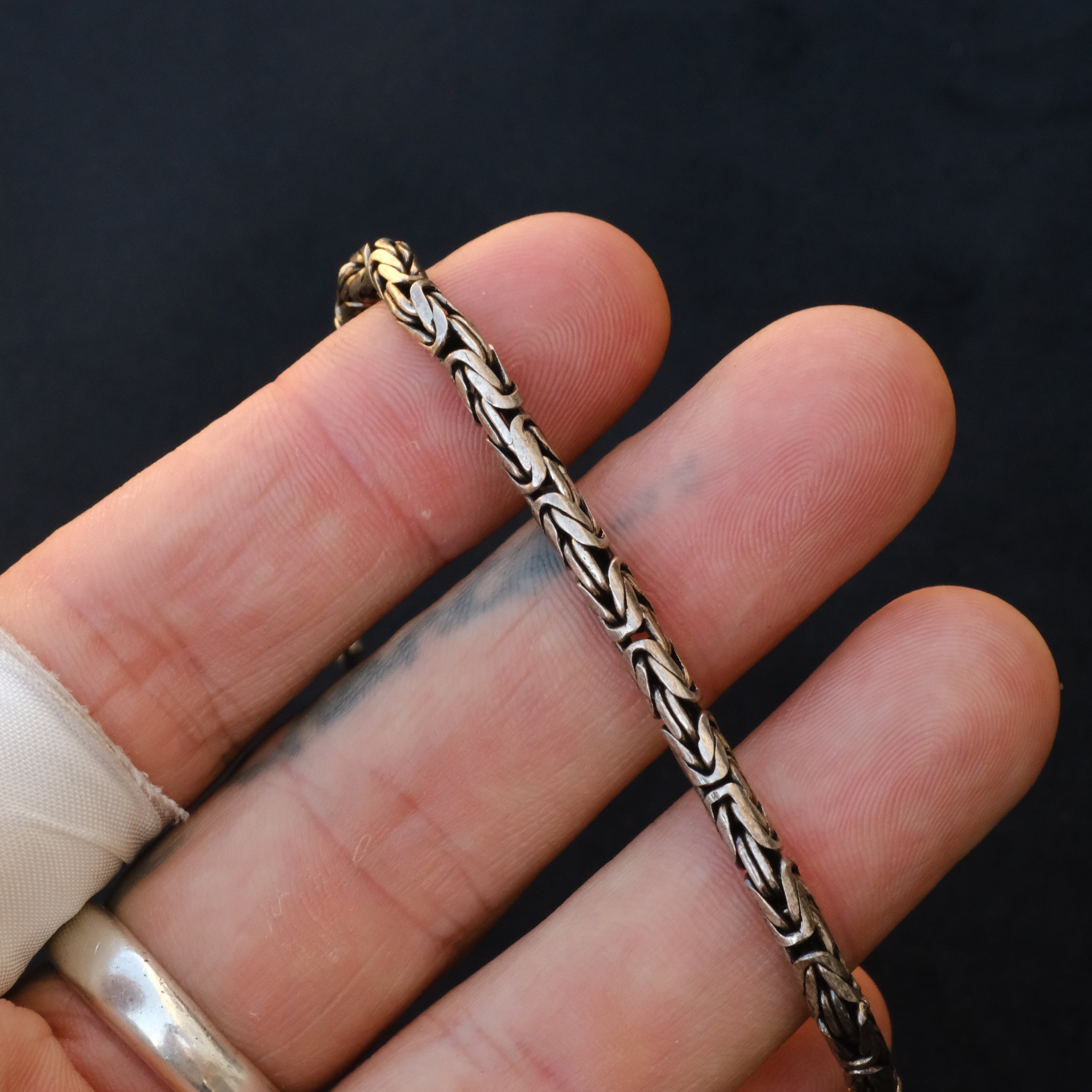 Vintage Sterling Byzantine Chain Bracelet