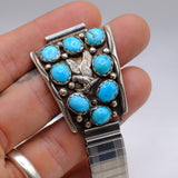 Vintage Sterling Turquoise Cluster Eagle Watch Band