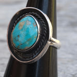 Vintage Sterling Turquoise Ring 7.5